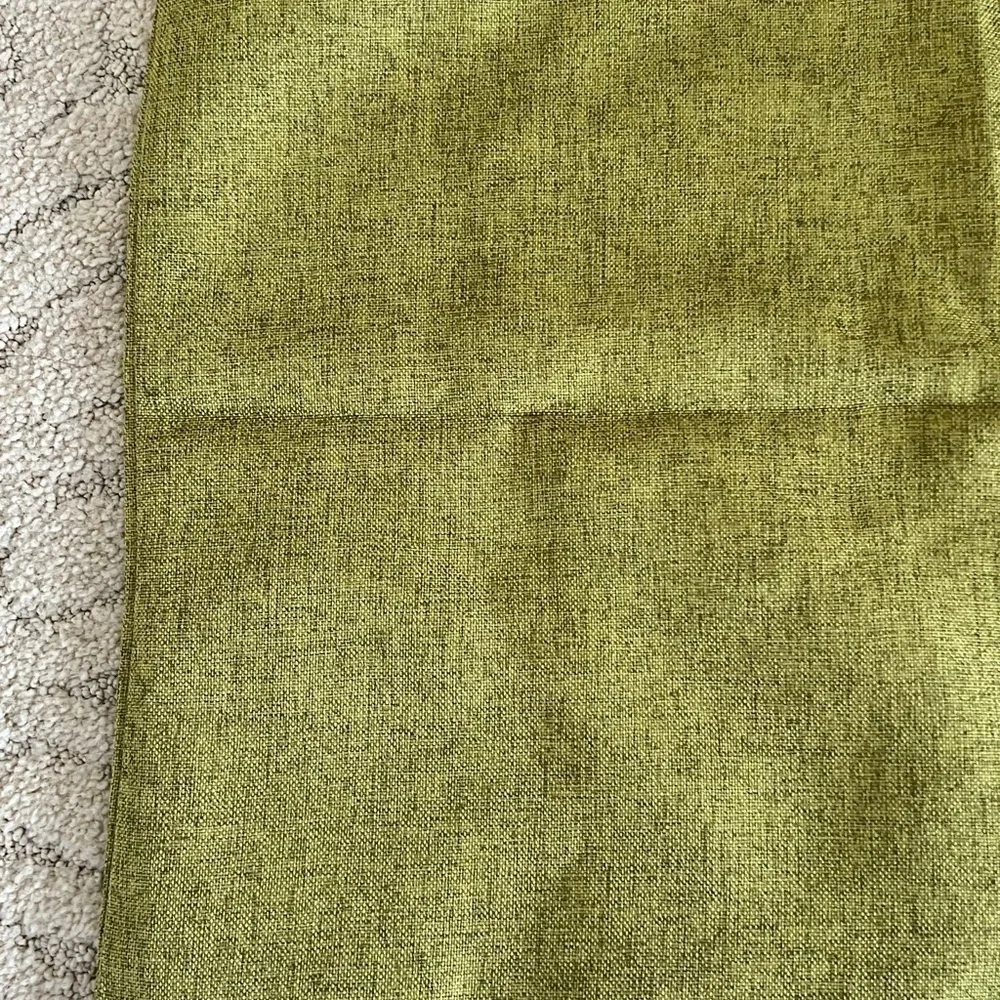 2 NEW Throw pillow covers 16” x 16” green linen look zipper closure